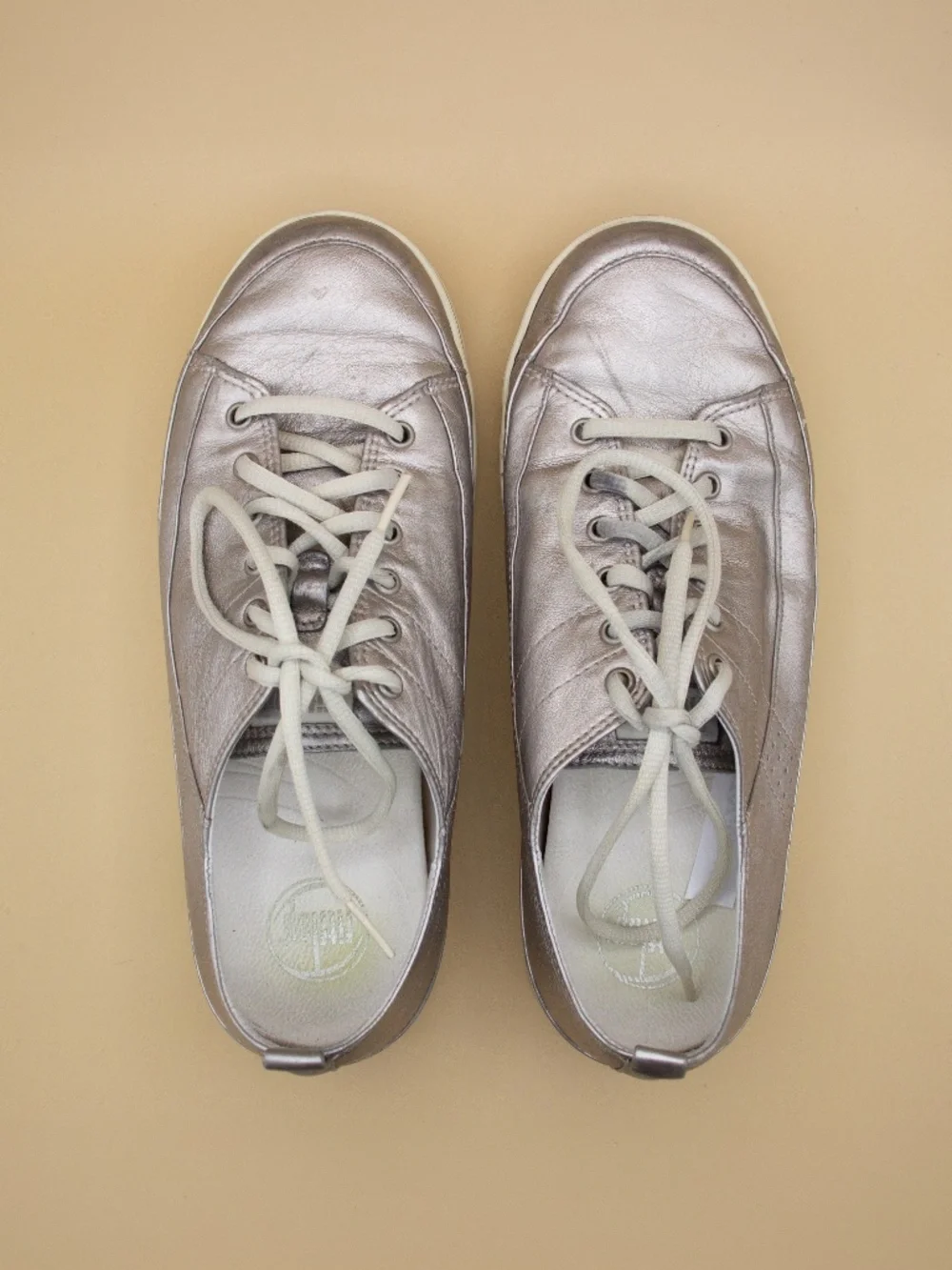 Fitflop Supertone Pewter Silver Sneakers 114-054 Women's Size 9